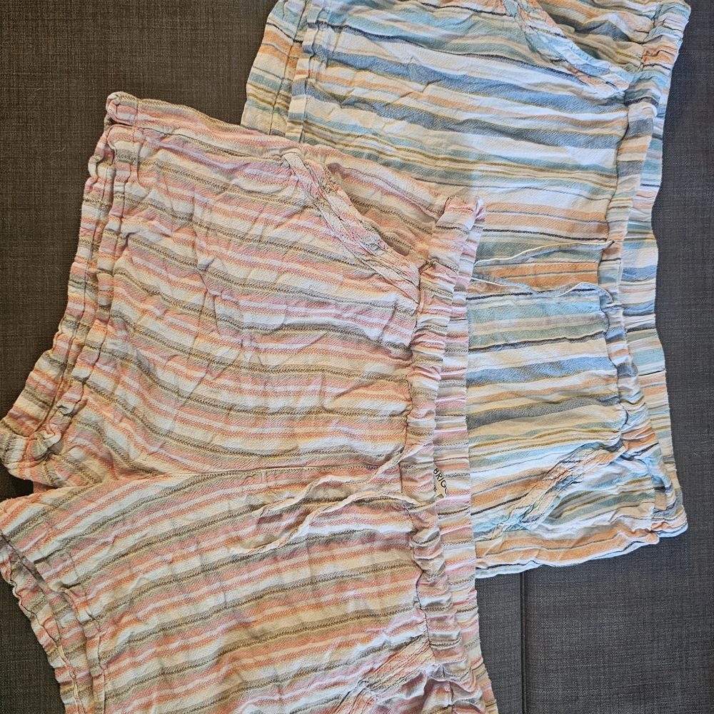 Briggs New York Women's Striped Athletic Shorts - 2FOR1 - XXL